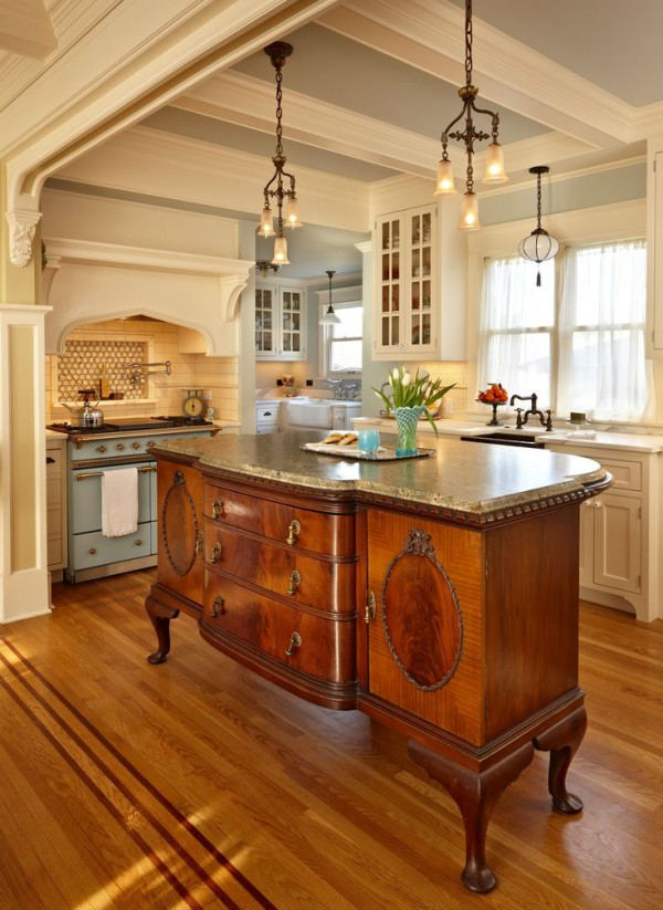 antique round for small kitchen with lighting fixtures