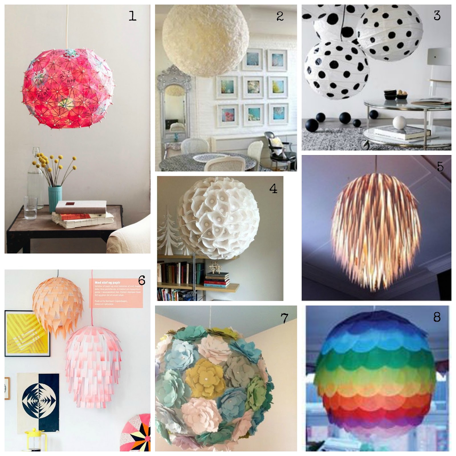 diy paper lamps, many colorful ideas and imagination