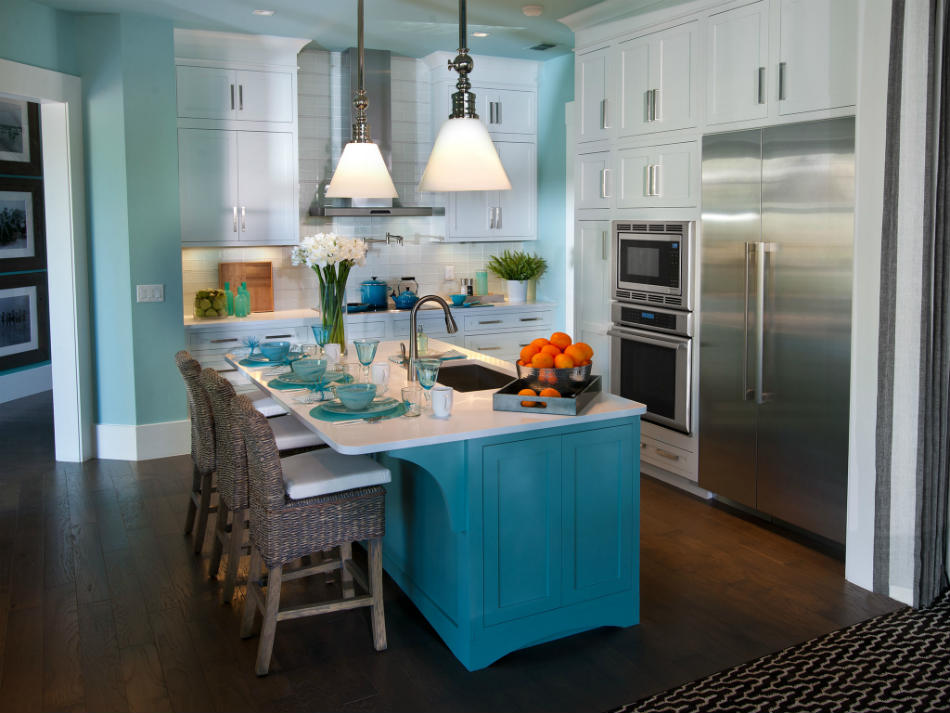 kitchen interior paint light blue