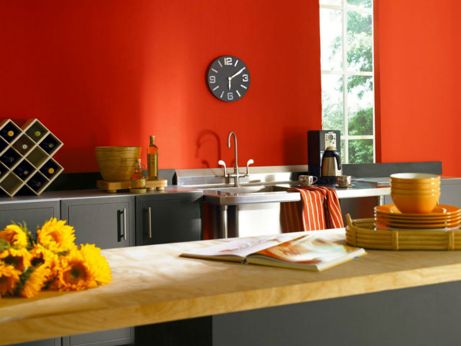 kitchen wall paint colors with red of shades
