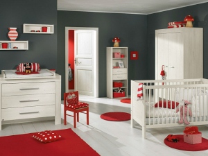 unique baby room ideas white red colors