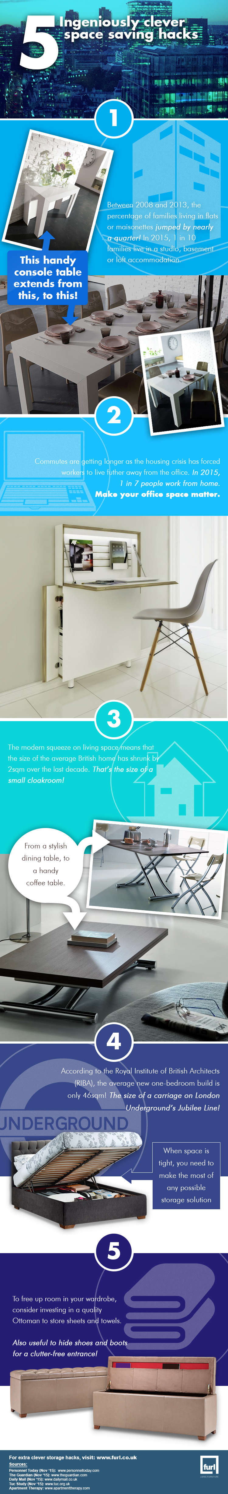 Try These 5 Cool Space Saving Hacks [Infographic]
